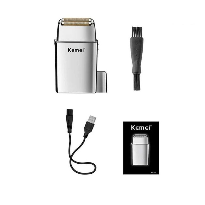 Kemei TX5 Maquina Afeitadora Rasuradora Inalambrica Plata-2