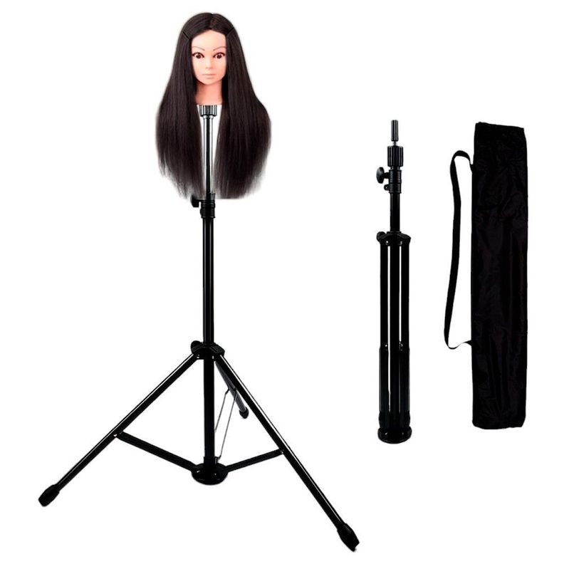 ATRIL PEDESTAL CON ALETAS PARA PELUQUERIA BARBERIA + CABEZA TECNICA SINTETICA-5
