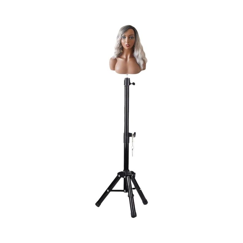 ATRIL PEDESTAL CON ALETAS PARA PELUQUERIA BARBERIA + CABEZA TECNICA SINTETICA-6