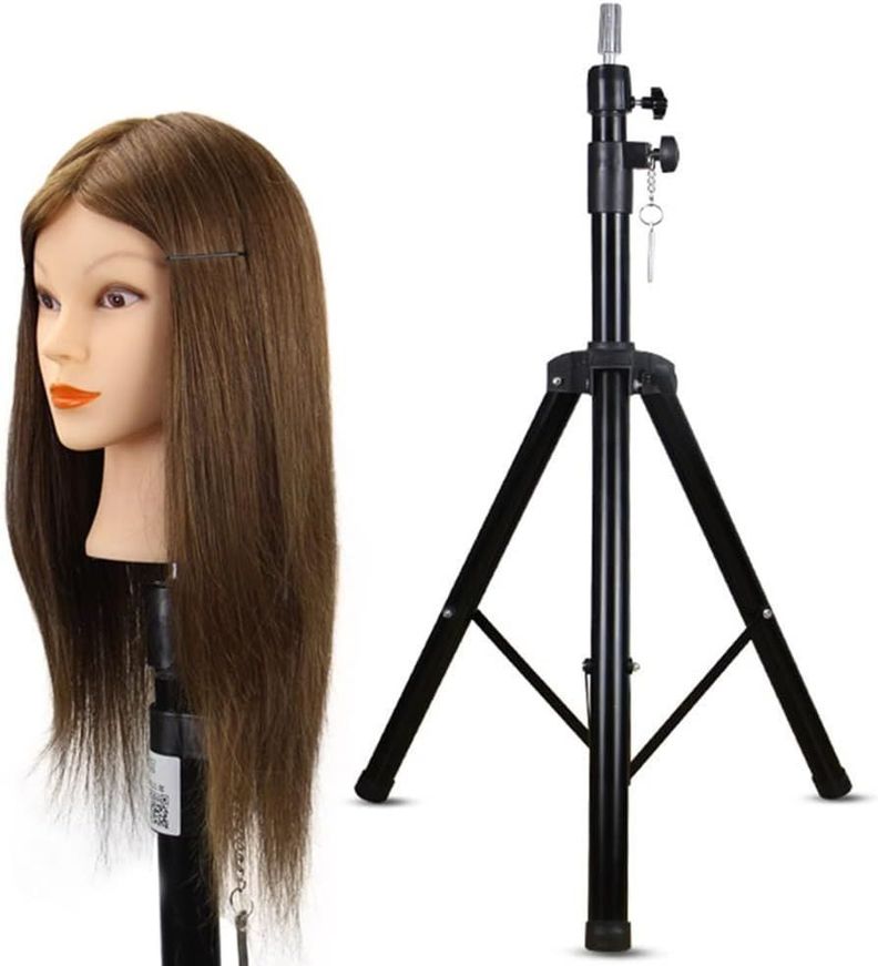ATRIL PEDESTAL CON ALETAS PARA PELUQUERIA BARBERIA + CABEZA TECNICA SINTETICA-7