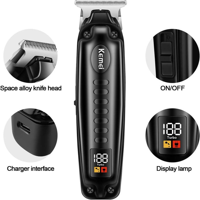 Trimmer Patillera Kemei KM-1578 Perfiladora Profesional-2