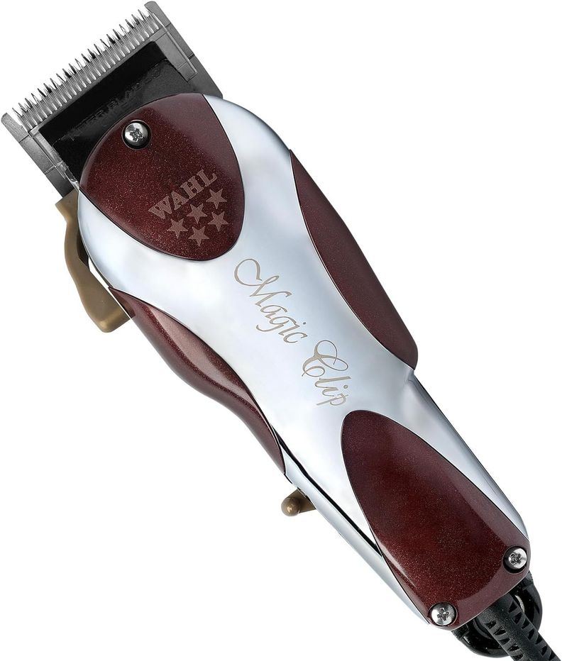 WAHL MAQUINA CORTE PELO MAGIC CLIP PROFESIONAL BARBERIA ORIG  PLATA/ROJO-0