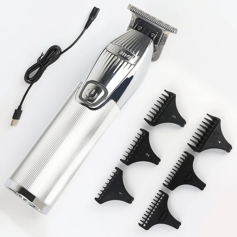 Maquina Afeitadora Trimmer Patillera Perfiladora Kemei I32 Silver-2