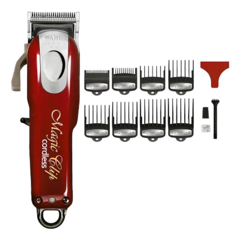 CORTADORA DE PELO WAHL PROFESSIONAL 5 STAR CORDLESS MAGIC CLIP 8148 PLATEADA Y ROJA 110V/220V-6