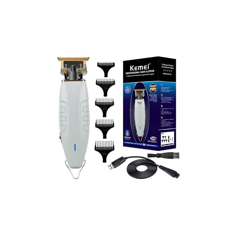 Maquina Trimmer Patillera Inalambrica Para Barberia Kemei 1931-0