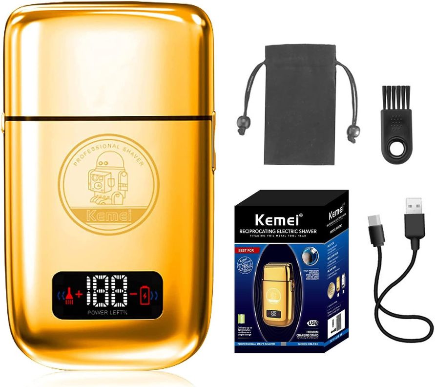 Maquina Kemei TX3 Afeitadora Shaver Rasuradora 220V Gold-0