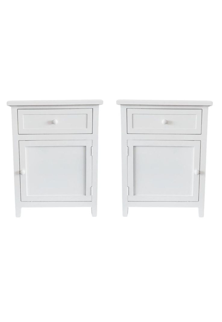 SET 2 VELADORES DORMITORIO RECCO CAJON PUERTA I+D BLANCO Blanco/Blanco