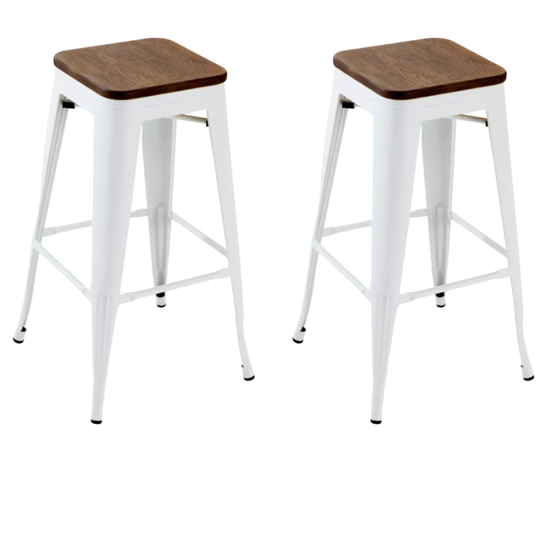SET DE 2 PISOS DE BAR VERONA MADERA BLANCO-0