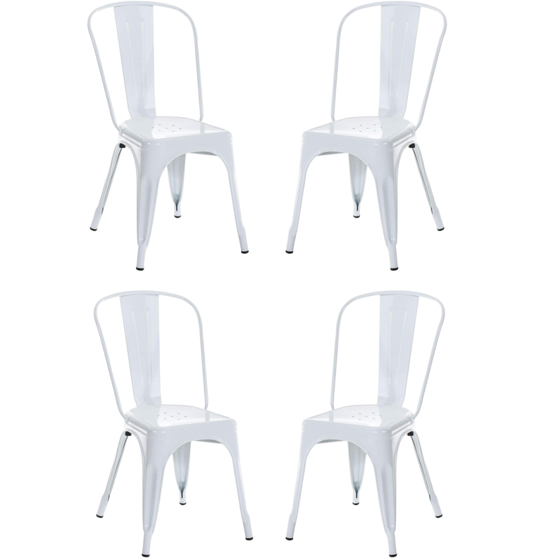 SET DE 4 SILLAS DE COMEDOR METAL TOLIX BLANCO-0
