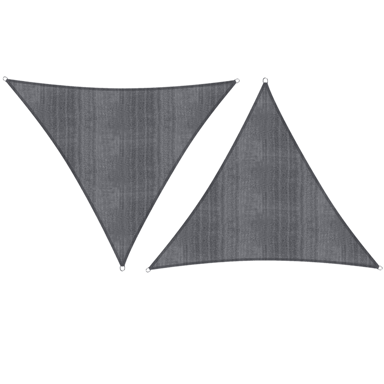 SET DE 2 TOLDOS VELA QUITASOL TRIANGULAR 5x5x5 MT HDPE GRIS-0