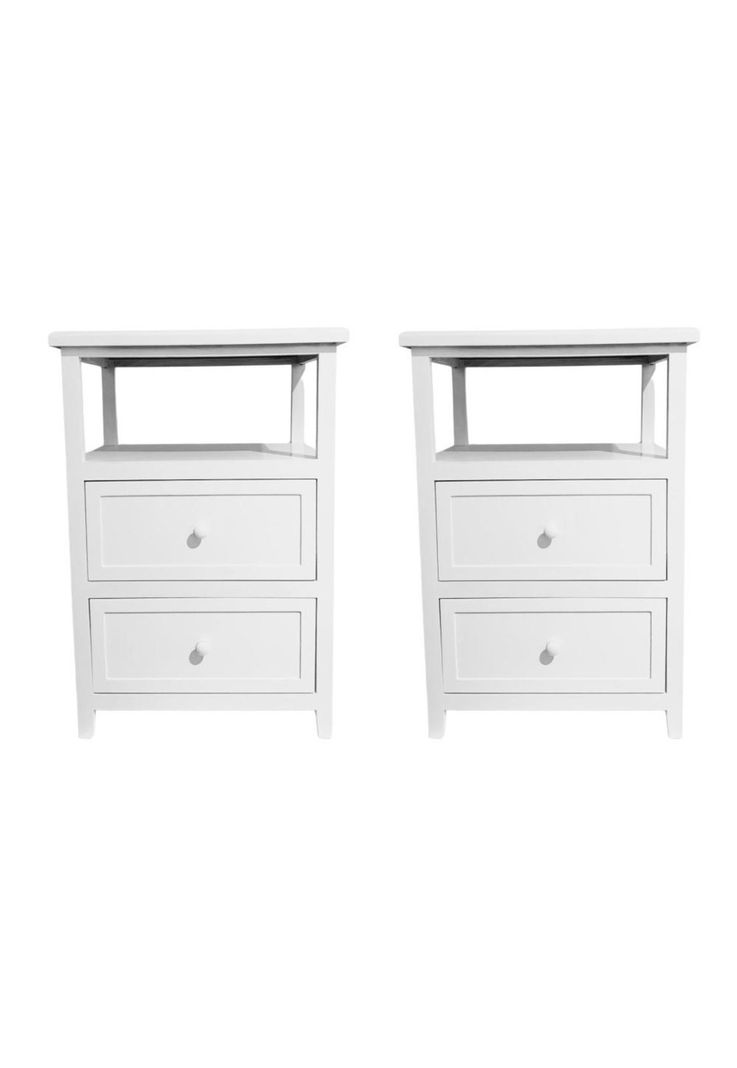 SET 2 VELADORES DORMITORIO PALLAVICINI 2 CAJONES BLANCO