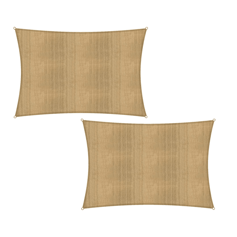 SET DE 2 TOLDOS VELA QUITASOL RECTANGULAR 4x6 MT HDPE BEIGE-0