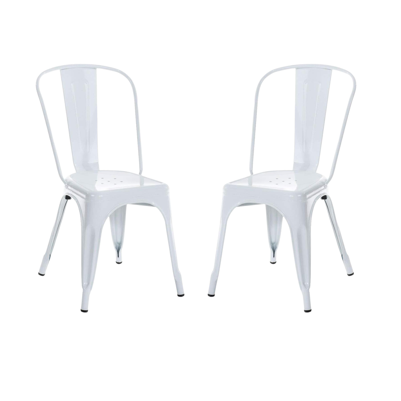 SET DE 2 SILLAS DE COMEDOR METAL TOLIX BLANCO-0