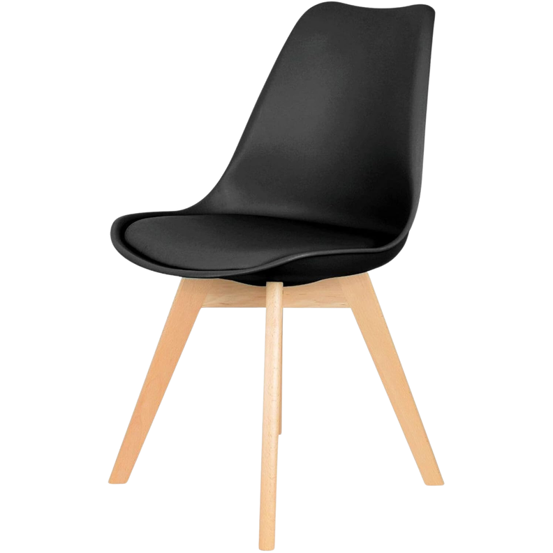 SET DE 4 SILLAS DE COMEDOR TULIP NEGRO MADERA-1