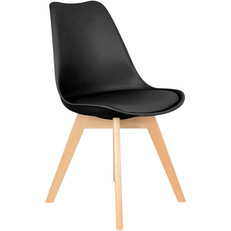 SET DE 4 SILLAS DE COMEDOR TULIP NEGRO MADERA-2