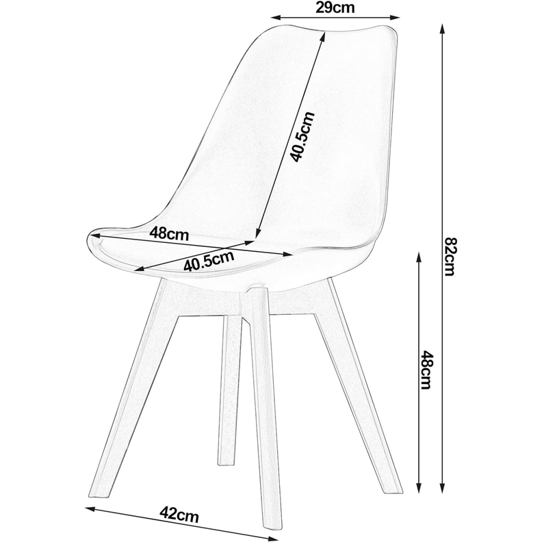 SET DE 4 SILLAS DE COMEDOR TULIP NEGRO MADERA-6
