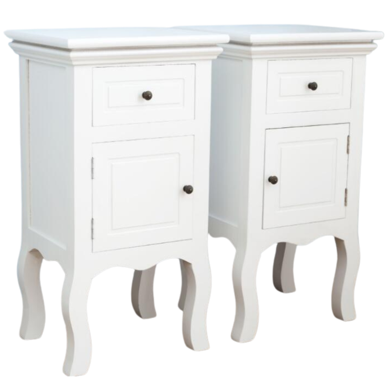 SET 2 VELADORES LIBRERO PARMA PUERTA + CAJON BLANCO