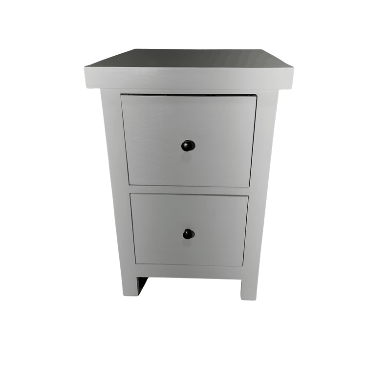 VELADOR DORMITORIO BARI 2 CAJON BLANCO RUSTICO