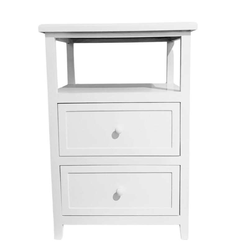 VELADOR DORMITORIO PALLAVICINI 2 CAJONES BLANCO