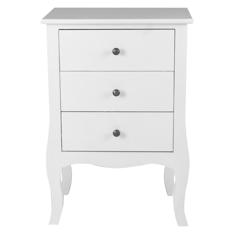 VELADOR DORMITORIO GENOVA 3 CAJONES BLANCO