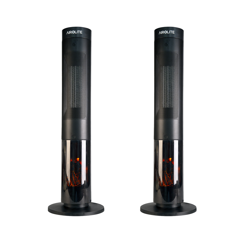 PACK X2  CHIMENEA ELECTRICA HTV 200R Negro