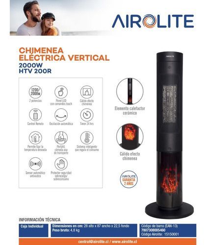 CHIMENEA ELECTRICA HTV 200R-7