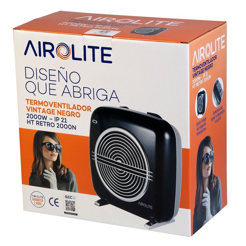 TERMOVENTILADOR VINTAGE NEGRO HT RETRO 2000N-6