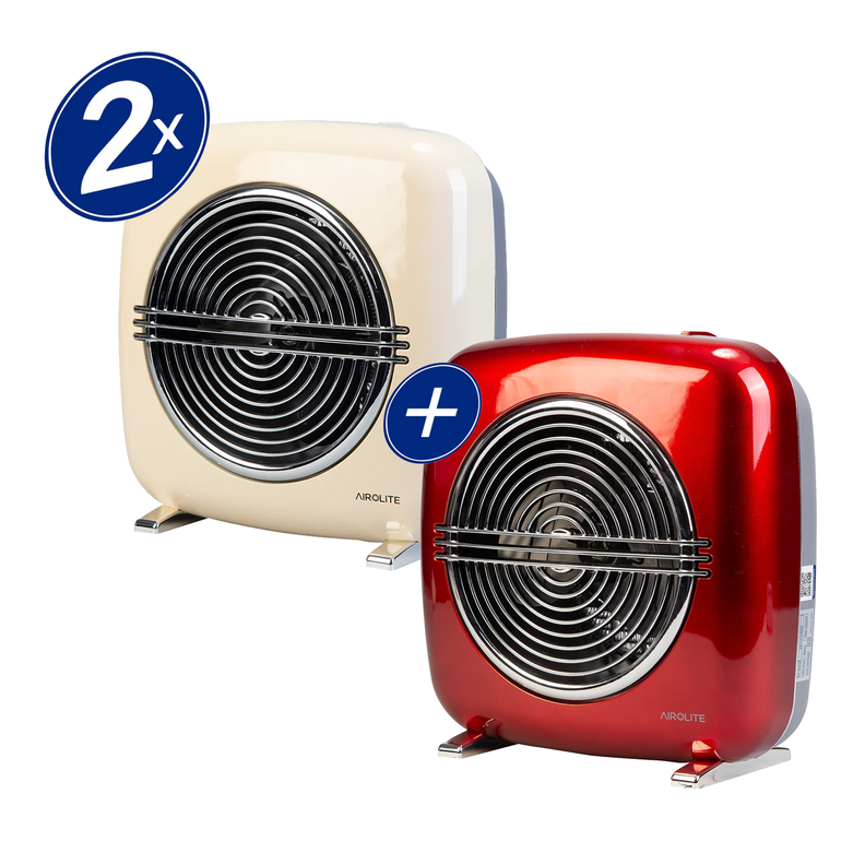 PACK TERMOVENTILADOR VINTAGE HT RETRO 2000R ROJO + BLANCO Blanco [ 100 ]