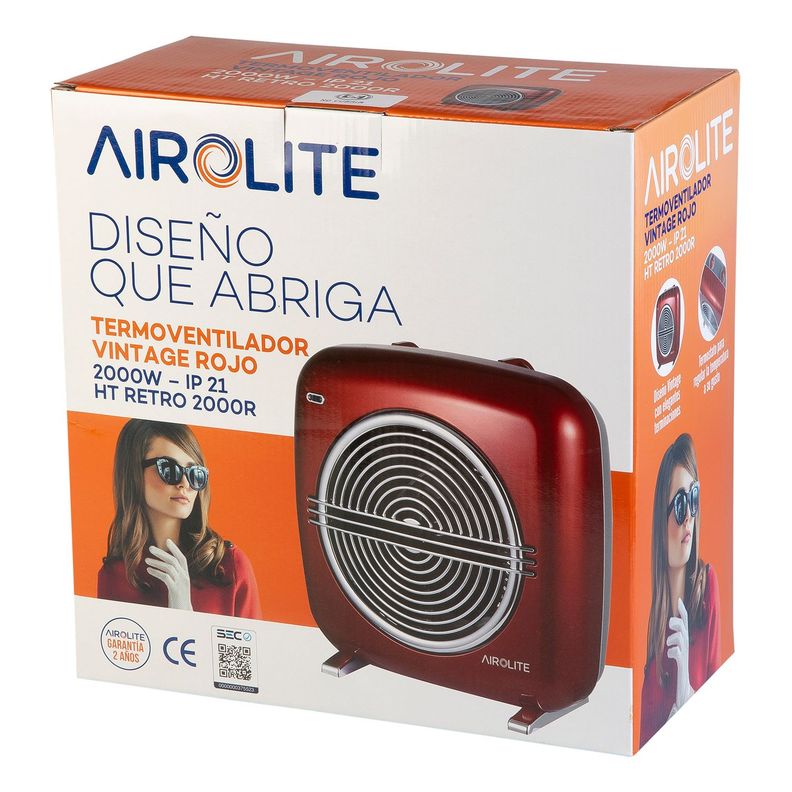 TERMOVENTILADOR VINTAGE ROJO HT RETRO 2000R-6