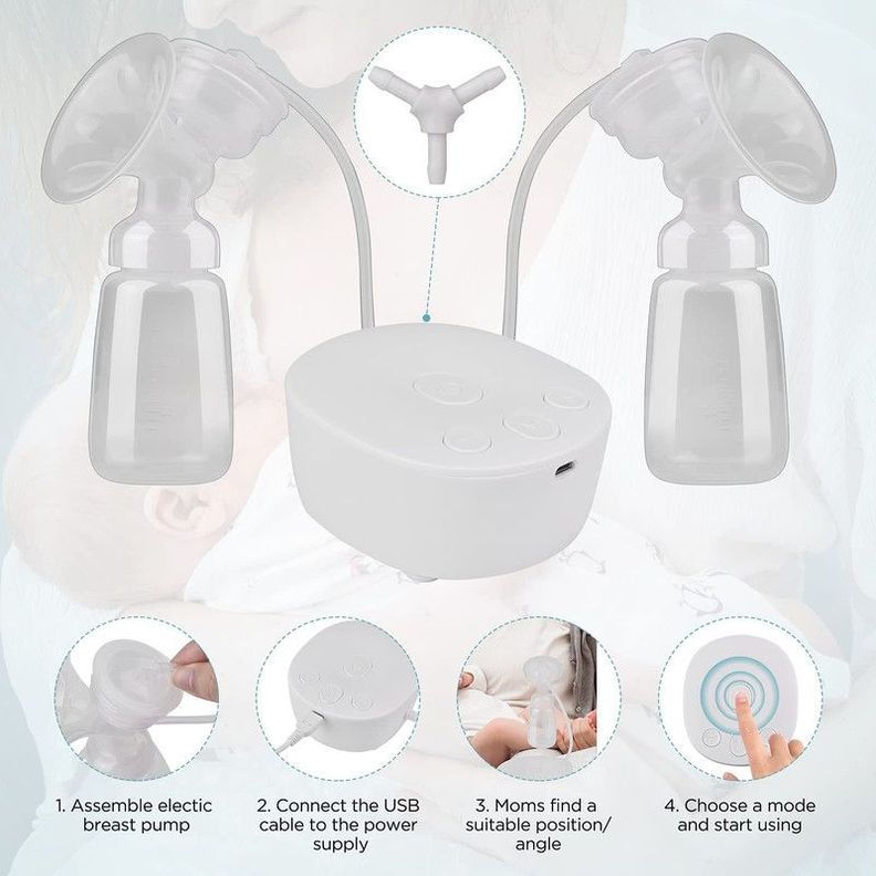Extractor Leche Eléctrico Doble Portátil Bebe Rondon-1