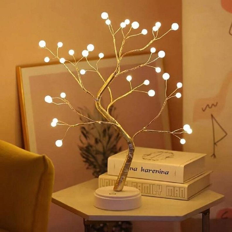 Lampara Mesa Luz LED Arbol Bonsai Decorativo USB Lau-0