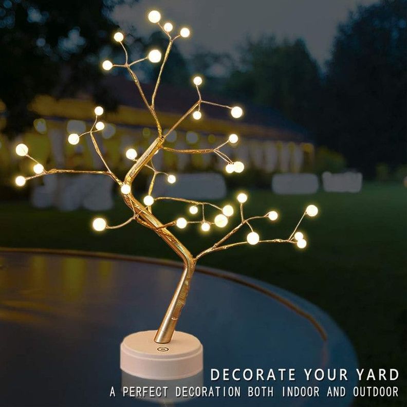 Lampara Mesa Luz LED Arbol Bonsai Decorativo USB Lau-3