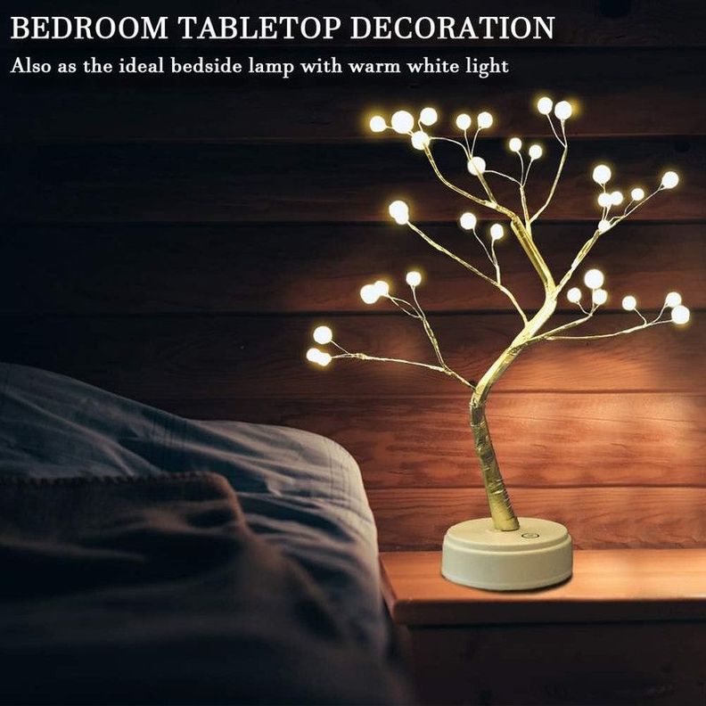 Lampara Mesa Luz LED Arbol Bonsai Decorativo USB Lau-5