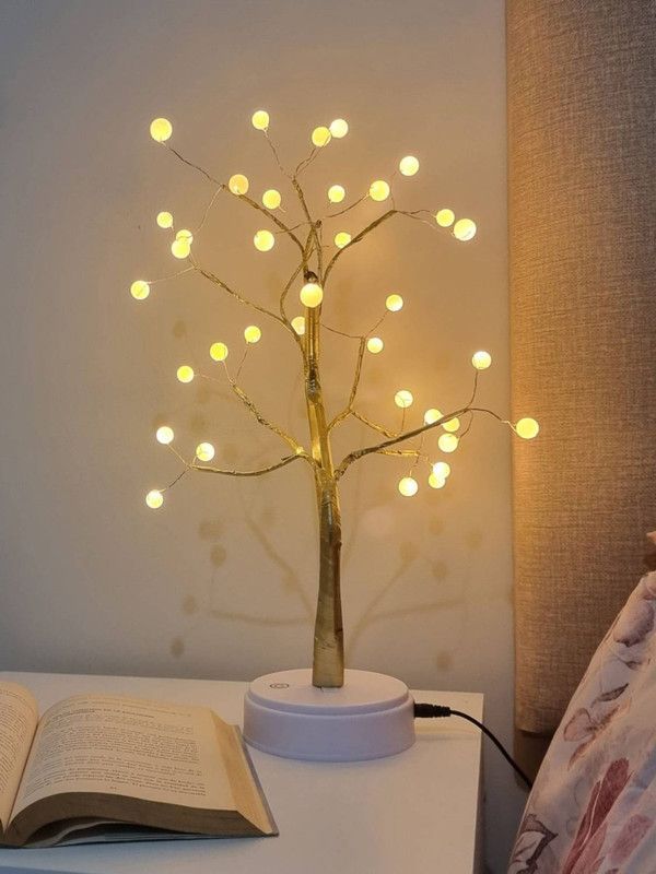 Lampara Mesa Luz LED Arbol Bonsai Decorativo USB Lau-6