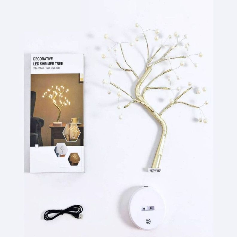 Lampara Mesa Luz LED Arbol Bonsai Decorativo USB Lau-7