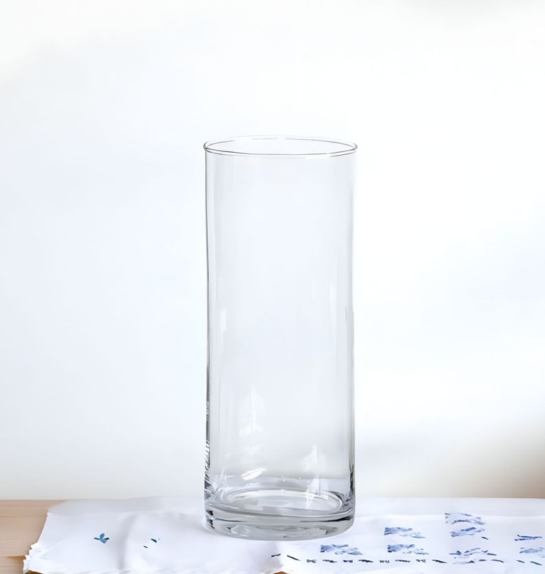 Florero Decorativo Cilíndrico Vidrio Transparente Jhn-5