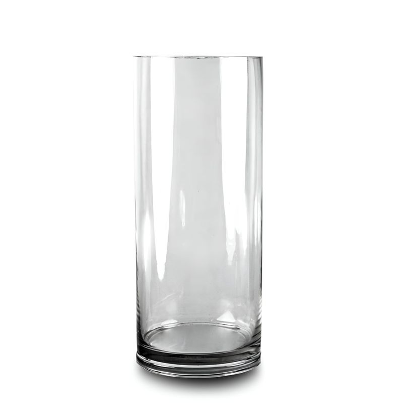 Florero Decorativo Cilíndrico Vidrio Transparente Jhn-1