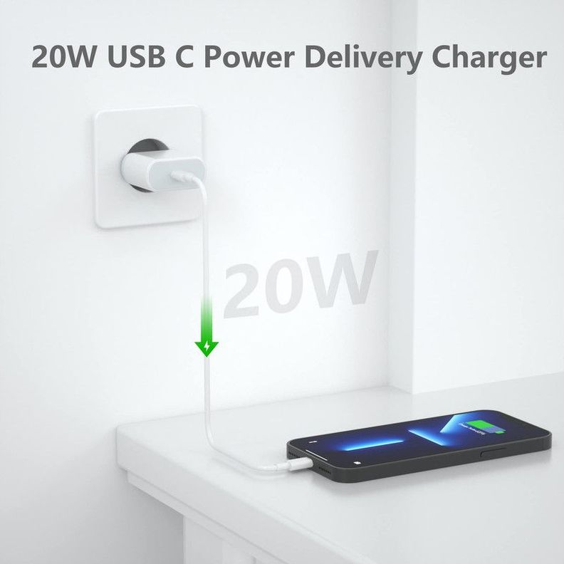 Set 2 Cargador Adaptador 20W Tipo USB-C Universal Rapida Lau-3