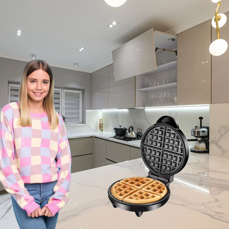 Máquina Waffles Sandwichera Antiadherente 1000W Practica Lau-4