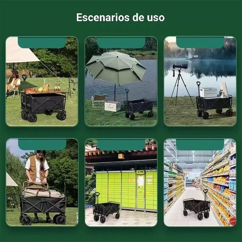 Carro Vagon Transportar Ajustable Tela Portatil Comodo Jer-8