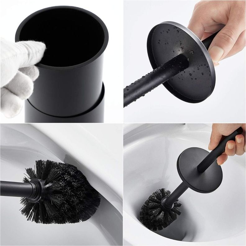 Escobilla Inodoro Soporte Limpieza Baño Base Compacto-2