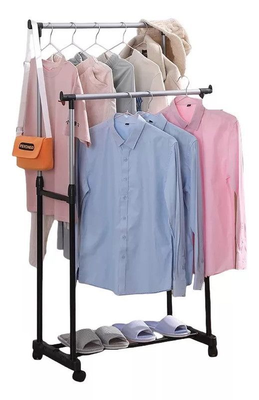 Perchero Ropa Organizador Multifuncional Ruedas Doble Jer-0