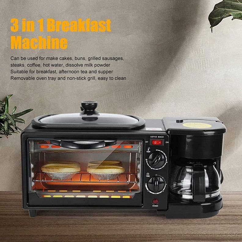 Mini Horno Desayuno Máquina 3 en 1 Desayuno Lau-8