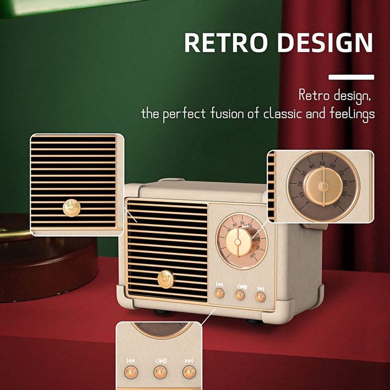 Parlante Mini Altavoz Retro Portatil Recargable USB Lau-4