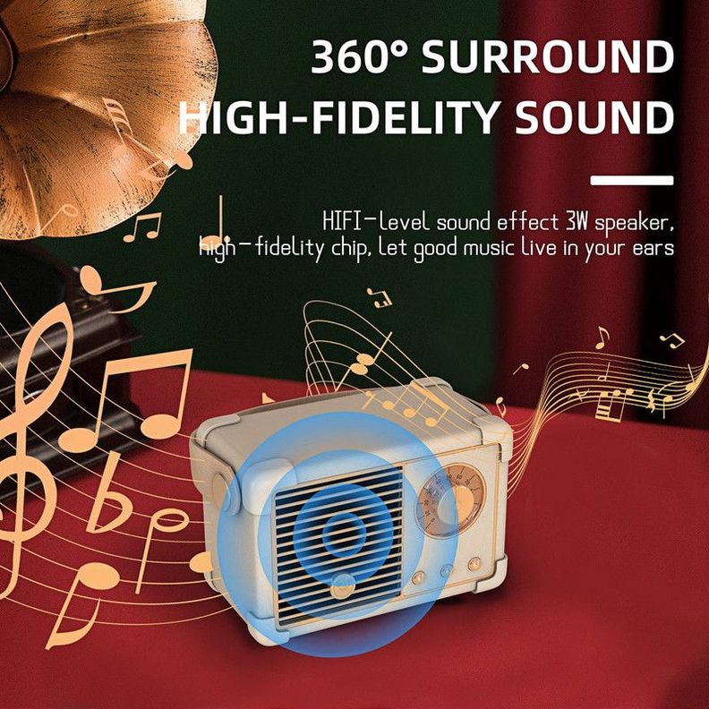 Parlante Mini Altavoz Retro Portatil Recargable USB Lau-5