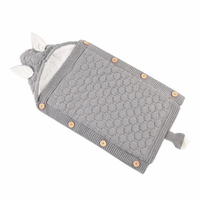 SACO DORMIR INVIERNO TEJIDO CON CAPUCHA SUAVE BEBE LAU