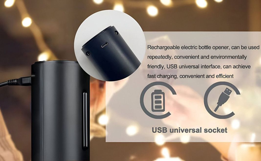 Sacacorcho Automatico Portatil Usb Botella Lau-8