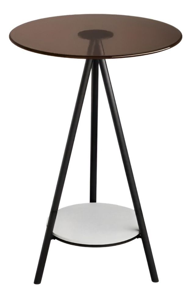Mesa Redonda 2 Niveles Vidrio Templado Decorativa Jhn-0