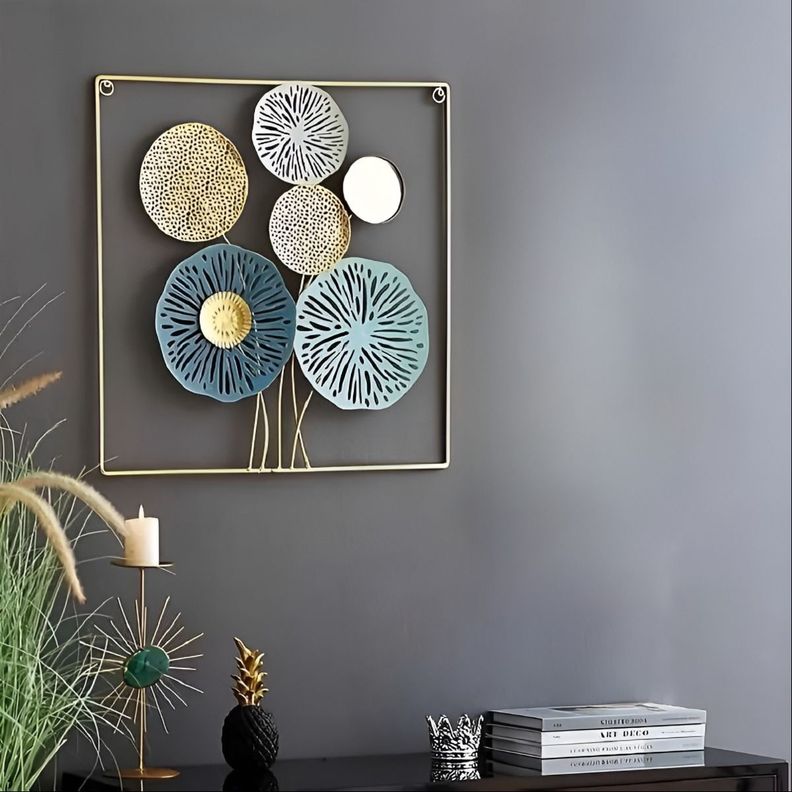 Decoración Pared Espejo Metal Moderno Exquisito Adorno Jhn-2