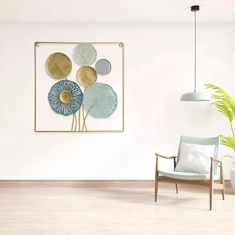 Decoración Pared Espejo Metal Moderno Exquisito Adorno Jhn-3
